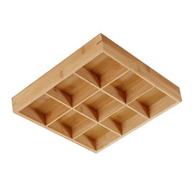 Divided Wooden Tray, Environmental Friendly Wooden Serving Tray for Sushi Plate (9 Compartments)