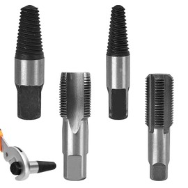 4 Piece Screw Extractor Set, 1/2 Inch and 3/4 Inch Thread Cutter Set, Pipe Break Extractor Y Repair Tap, Left Extractor, Inch Thread Cutter Set