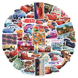 Cars Stickers 50 Pcs Waterproof, Detachable and Beautiful, Suitable for Sticking on Water Bottles, Phones, Laptops, Guitars, Cars, Motorcycles, Cups, Pianos,Skateboard and Suitcases.
