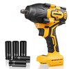 EWORK 21V 1/2" Cordless Impact Wrench 775 Ft-lbs, Brushless Compact