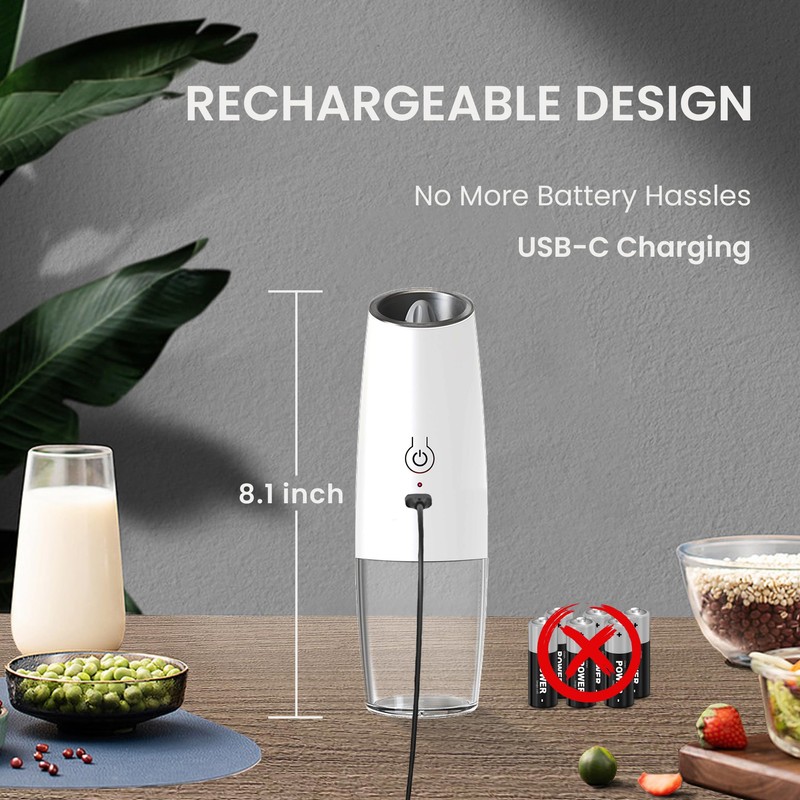 BELRIGO Rechargeable Salt And Pepper Grinder Set with LED Light,