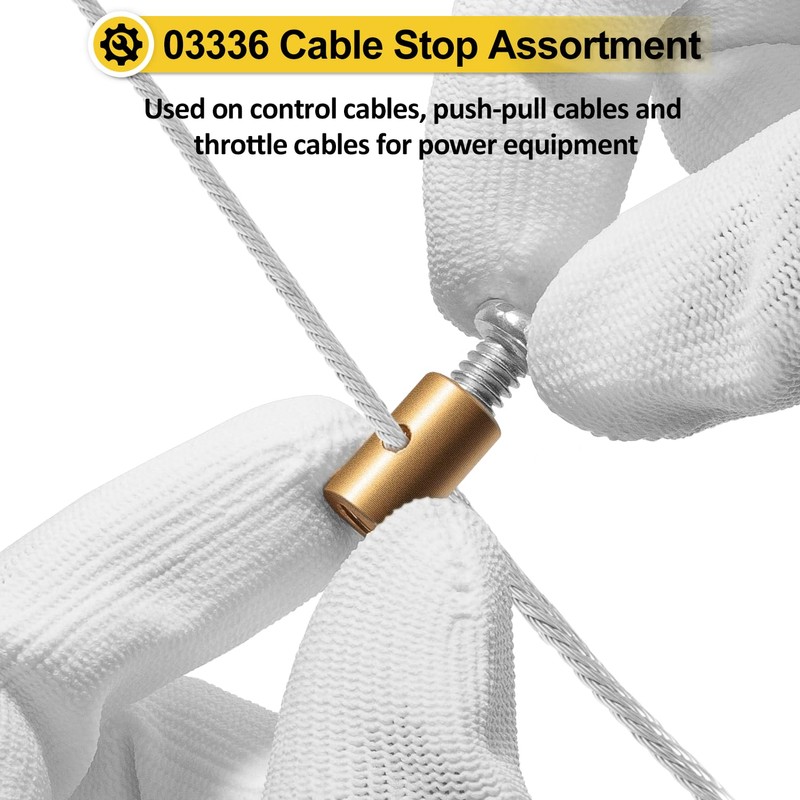03336 Cable Stop Assortment, 24 Pack Universal fit Control Cables,