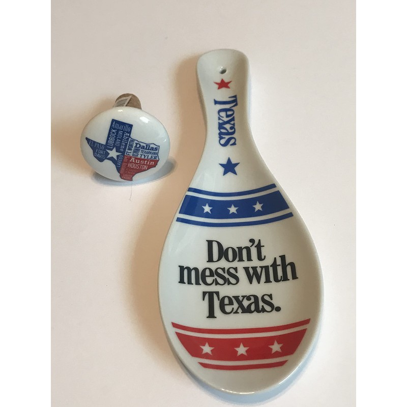 Generic Texas Spoon Rest Ceramic Texas Souvenir Collectible Spoons Rest
