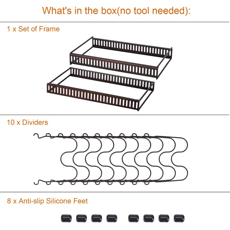 Toplife Pots and Pans Organizer Rack for Cabinet and Countertop,