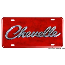 Compatible with Chevelle Red Aluminum License Plate