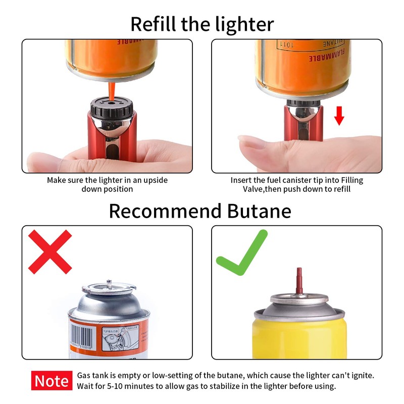 Butane Lighter Torch Long Lighter Refillable Adjustable Jet Flame Lighter