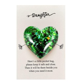 Pocket Hugs Heart Keepsake Gifts for Women Friends - Positive Good Luck Gifts for Birthday Wedding Christmas Mother's Day Valentine's (Green)