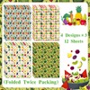 Pineraap Vegetable Salad Wrapping Paper 12 Sheets Veggie-Themed Designs Gift