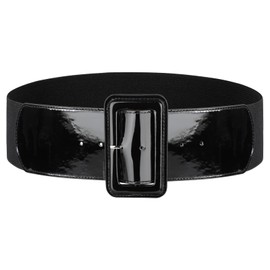 SUOSDEY Women Wide Leather Belt, Fashion Patent Waist Belt Cinch Belt for Dress Coat with Square Buckle