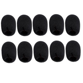 Windshield Headphone Replacement Microphone Sponge, Black, 30x8mm, Set of 10