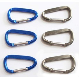 Set of 6 Carabiner Spring Snap Link Hook – 50mm 2”