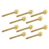 10 Pack 1/4-20 x 1-1/2 Inch Threads Solid Brass Diamond