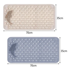 HMIEPRS Non-Slip Bath Mat, Foot Massage Bathroom Mat with Dolphin-shaped Brush and Strong Suction Cups, Shower Mats Anti Mould for Inside Shower Bathroom Bathtub (13.8 * 27.6 In, Grey)