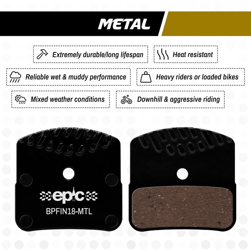 epic Disc Brake Pads with Cooling Fins | Fits H03A,