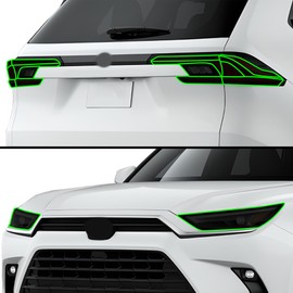 BOGAR TECH DESIGNS Precut For Toyota Grand Highlander 2024-2026 Full Headlight Taillight Tint Kit, Dark Smoke