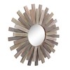 Stonebriar Large Round 32" Wooden Sunburst Wall Mirror with Attached