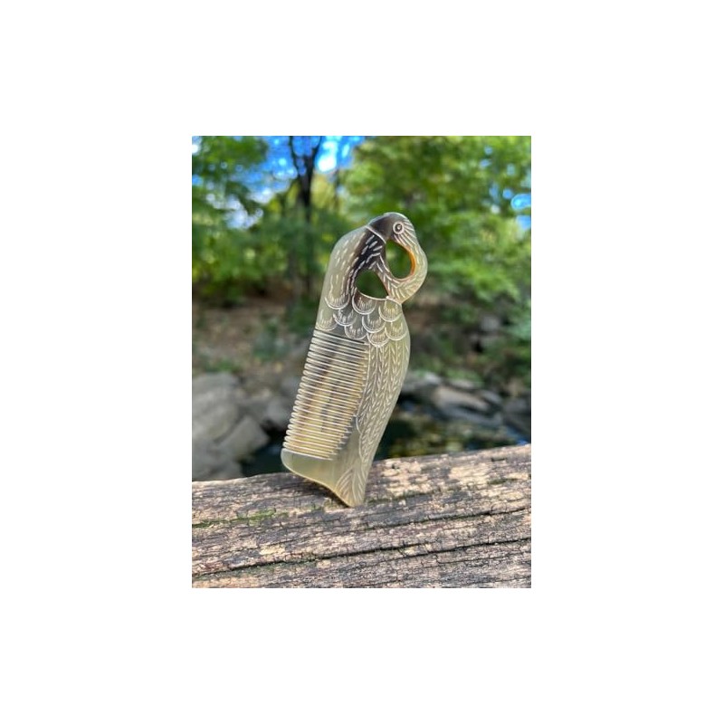 Handcrafted Buffalo Horn Comb with Pocket Comb