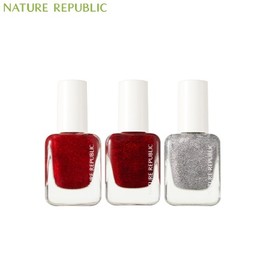 NATURE REPUBLIC Color&Nature Glitter Nail Color 8ml, Color:57 Silver Couple Ring