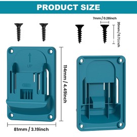 Power Tool Wall Mount for Makita 18V Tools, Pack of 5, Screwdriver Holder with Screws, Garage Storage