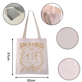Book Lover Inspired Tote Bag Greek Mythology Gift Ach-illes And Pa-troclus Shopping Bag (S OF ACHILLES tote CA)