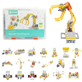 ELECFREAKS microbit 32 in 1 Wonder Building Bricks Coding Kit, Programmable STEM Educational Learning Kit with 400+ Building Blocks/Sensors/Wukong Expansion Board(Without Micro:bit)