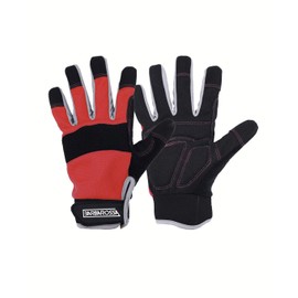 Barbarossa Reinforce Double-Stitched Work Gloves - Safety Utility Gloves Mechanics Gloves for Heavy Duty, Frictional Protection for Daily Work Operator, Flexible Touch Screen (Large - L)