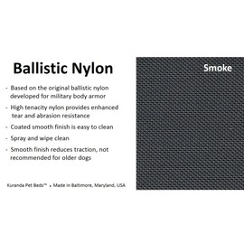 Kuranda Chewproof Crate Bed - Silver Aluminum - 40" x 25" - Ballistic - Smoke