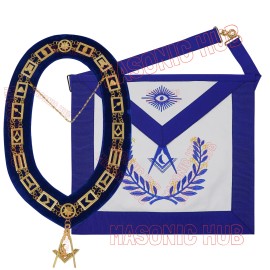 Masonic Regalia Blue Lodge Jr. Deacon Lambskin Aprons & Chain Collars + Jewel