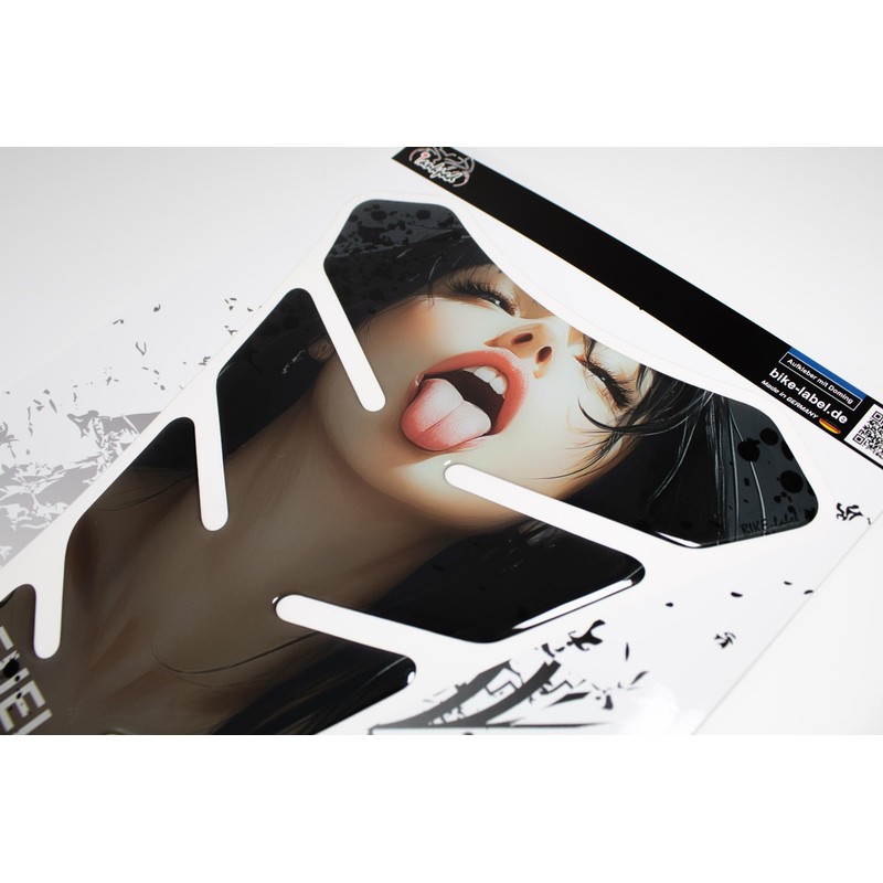 Tankpad Motorcycle Protective Sticker Fuel Me Up Woman Black White