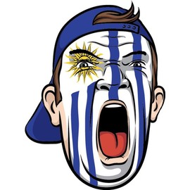 Zirni Uruguay Football Fan National Flag Face World Cup Soccer Sticker Decal Design