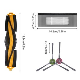 Replacement Parts for Ecovacs Deebot, 1 Main Brush,4 Filters, 6 Side Brushes for T8 N-8 ozmo 950 920,Replacement for Deebot Neo, T8, T8+, T8 AIVI, T8MAX, N8+, N8 Pro, N8 Pro+, T9, T9+