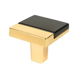 CAYBO 5 Pack 1-1/4 inch Kitchen Cabinet Knobs Drawer Dresser Knobs Gold with Black Zinc, Drawer Pulls