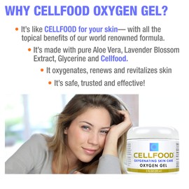 Cellfood Oxygen Gel - 2 oz, 2 Pack - Nutrient Rich - Provides Moisture & Protection, Decreases Look of Fine Lines - Aloe Vera, Lavender Blossom Extract, Cellfood & Glycerine - Hypoallergenic, Non-GMO