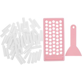 TEHAUX Kit para Hacer Bálsamo Labial con Envases de Plástico Blanco de 5g, Bandeja de Llenado Resistente al Calor y Espátula de Diseño Preciso para Maquillaje Casero