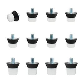 55 Sport Interceptor Nylon Replacement Football Studs - 12 Pack (13/16mm) - Black/White