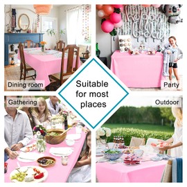 Hiasan - Mantel rosa para mesas cuadradas, impermeable y a prueba de derrames, tela lavable para comedor, cocina, fiesta, 70 x 70 pulgadas