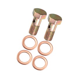 INFINAUTO 2 Set Banjo Bolt Brake Fitting Adapter Kit M8x1.25 Brake Line Thread Banjo Bolt with 8mm Spacers Stylish Design