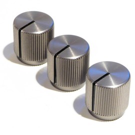 3x Aluminium guitar/amplifier/pedal knob tone or volume 16mm Diameter