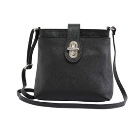 AMBRA Moda GL007 Women's Real Leather Handbag Shoulder Bag Citybag Girl Crossover, black