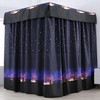Mengersi Canopy Bed Curtains for Adults Galaxy Pattern Bed Drapes