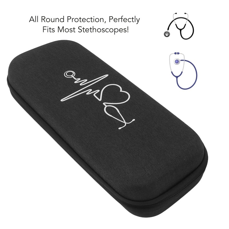 QANYEGN Hard Stethoscope Case, Large Stethoscope Carrying Case, Shockproof EVA