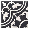 8x8 Flora Encaustic Black White Genuine Concrete Cement Tile Spanish