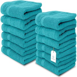 Luxury Cotton Towels - Large Hotel Spa Bathroom Face Towels - Colour: Ocean Aqua