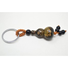 Llavero chino de Feng Shui Wu Lou/Hulu Gourd con colgante de conejo del zodiaco para colgar en bolsa escolar o cartera, llavero de resina para mujeres y hombres, W4595 - Conejo