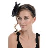Zac's Alter Ego Large Black Flower Fascinator on Sequin Headband