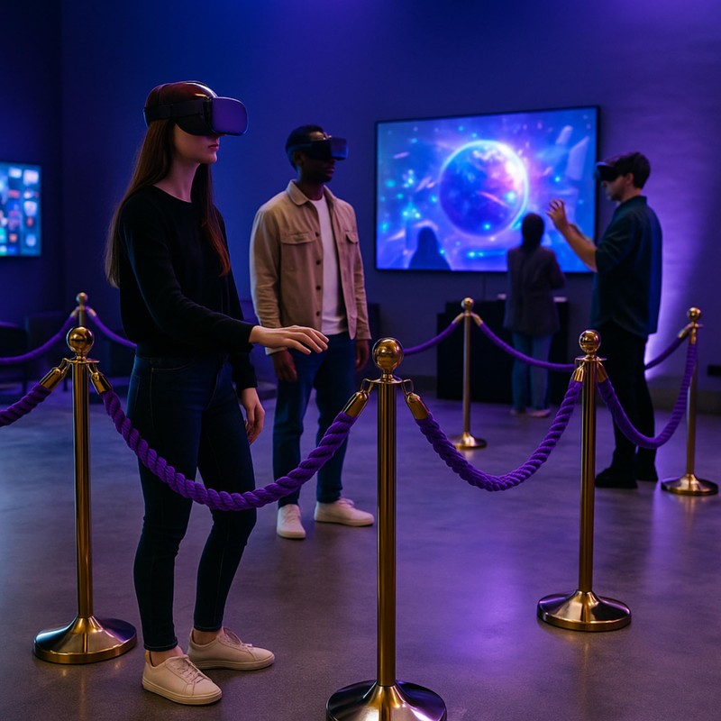 4PCS Braided Purple Rope – 5FT Rope Twisted Barrier Cord