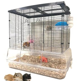 Mcage Large 3-Level Mouse Mansion Acrylic Base Gerbil Habitat Guinea Pig Rat Home