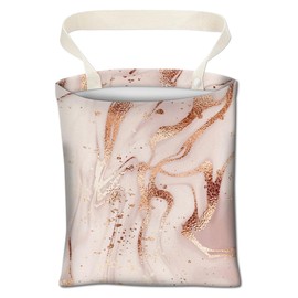 ABUIFDK Car Trash Can, Cute Car Organizer, Luxury Champagne Marble