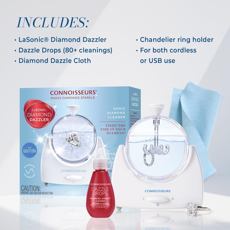 Connoisseurs LaSonic Diamond Dazzler - Includes Sonic Ring Cleaner, Dazzle