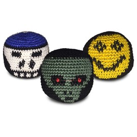 World Footbag Hacky Sack Footbag, 3 Pack,Multi-Colored,1832